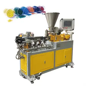 small New designed PLC twin conical double screw extruder