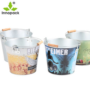 Seau à glace galvanisé de 5 pintes en métal de qualité Logo imprimé personnalisé pour la bière, le vin et la peinture Approvisionnement direct en usine - Product Image 2