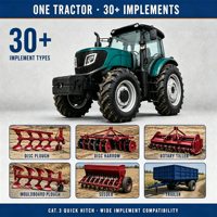 Tracteur 4x4 de 160 CV avec cabine climatisée, GPS haute précision pour grandes exploitations agricoles, labourage de sols lourds, compatible avec plus de 30 équipements