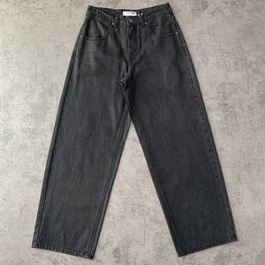 Edge Denim <span class=keywords><strong>Pantalon</strong></span> jeans baggy taille haute pour femmes imprimé ciré de haute qualité pour petit ami - Product Image 1