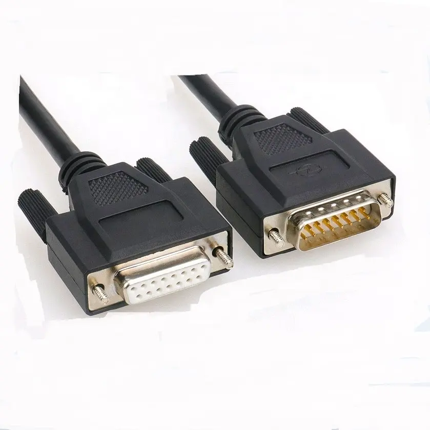 1.5m black db15 male to female extension cable 15C*28AWG