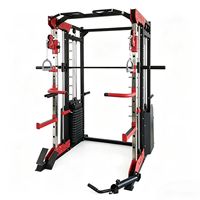 Machine Smith multifonctionnelle avec pile de poids de 150 kg, entraîneur fonctionnel, tube en acier inoxydable de 50x70 mm pour la maison et les exercices de triceps