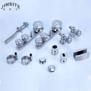 Perangkat keras pintu geser kaca tanpa bingkai desain Modern Eropa SS304/316 baja tahan karat kapasitas beban 150kg untuk pintu jendela - Product Image 3