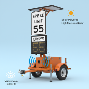 GUANGAN مخصصة للرادار الشمسي رصد السرعة مقطورة الرقمية أدى الحد من السرعة إشارة التغذية المرتدة لإشارة السلامة في المناطق الحضرية في الهواء الطلق - Product Image 4