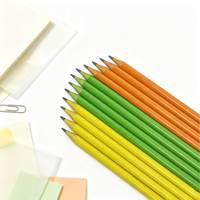 Ensemble de crayons scolaires 12 pièces, corps en plastique coloré, crayons HB, emballage personnalisé avec logo, certifié EN71 ISO