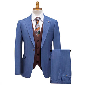 Ensemble de robe rayée trois pièces <span class=keywords><strong>pour</strong></span> homme Chaussures plates à simple boutonnage de taille plus transfrontalières autonomes - Product Image 5