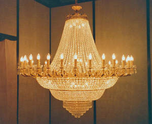 Lustre led doré en cristal au style européen, design moderne, éclairage d'intérieur, luminaire décoratif de plafond, idéal pour une église - Product Image 5