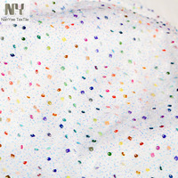 Nanyee Textile Nouvelle Arrivée Bling Bling Multi Couleurs Mix Taille Velours Sequin Velours Tissus
