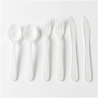 Vaisselle et ustensiles biodégradables écologiques de qualité alimentaire couteau fourchette cuillère 100% couverts jetables naturels à base d'amidon de maïs