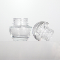 Pot en verre de forme unique transparent de luxe 20g 30g 50g bouchon à vis plaqué argent pour la crème d'oeil personnalisée Offre Spéciale l'utilisation de cosmétiques