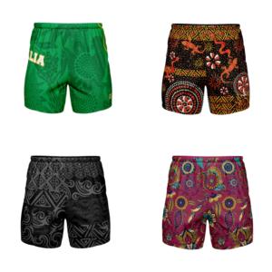 FQ aborigeni pantaloncini con etichetta indigena stampati pantaloncini in poliestere Pacific TAG Maori Mens Training Ocean Tag 20 pantaloncini Club uniformi - Product Image 6