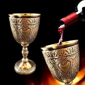 Copa de latón náutica hecha a mano de 250 ml, cáliz vintage grabado para vino, taza decorativa. - Product Image 4
