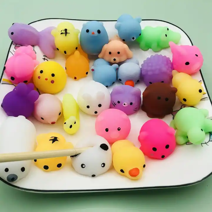 conception multiple mini animal en caoutchouc souple mochi squishy jouets  pour enfants soulagement du stress extensible squishy fidget squeeze  gadgets
