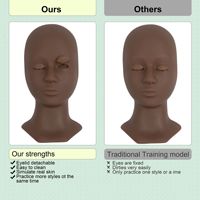 Tête de Mannequin 3 couches pour la pratique des cils, modèle de pratique, extensions de cils, 50 cm, vente en gros