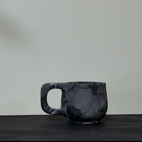 SAIDKOCC Tasse à café en marbre naturel personnalisée 14x8cm, objet décoratif de table, ornement d'art pour café, maison, décoration d'Halloween, poli