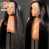Vente en gros de cheveux humains vierges indiens naturels 180% de densité perruque de cheveux humains Hd dentelle frontale transparente perruques de cheveux humains à dentelle frontale
