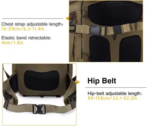 60L 맞춤형 다기능 하이킹 가방 야외 캠핑 배낭 대형 전술 배낭