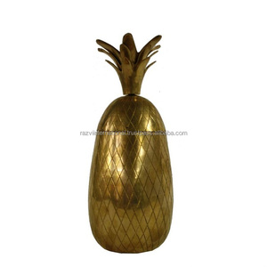 Seau à glace en acier inoxydable avec paille en forme d'ananas plaqué cuivre - Product Image 2