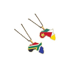 Collar al por mayor con <span class=keywords><strong>mapa</strong></span> del mundo esmaltado y cadena de cuerda trenzada, chapado en oro de 18 quilates, con colgante de <span class=keywords><strong>mapa</strong></span> de país y bandera, <span class=keywords><strong>para</strong></span> joyería unisex - Product Image 5