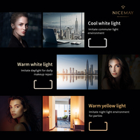Espejo de tocador plegable de viaje recargable, espejo de maquillaje portátil con luz Led y pantalla táctil