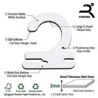 Crochet de suspension en carton blanc certifié FSC Runhee 59x54x2mm, crochet de présentation robuste en carton écologique, personnalisable OEM B2B