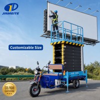 Plateforme élévatrice hydraulique électrique à 3 roues JINMEITE, 500 kg, hauteur 14 m, acier au manganèse haute résistance