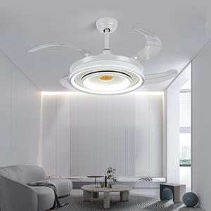 โคมไฟพัดลมติดเพดาน LED คริสตัลหรี่แสงได้สำหรับห้องนอนโรงแรมหรูหราเรียบง่ายทันสมัยมีไฟติดเพดาน - Product Image 3