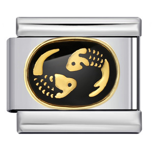 Pulsera Modular Italiana Chapada en Oro Negro con 12 Signos del Zodiaco, Acero Inoxidable, Unisex, Joyería de Regalo - Product Image 5