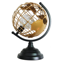 Lámpara de Globo Terráqueo Giratoria Iluminada con Batería, Diseño Moderno, LED, Metal, Luz Blanca Cálida, Alto CRI 90, Iluminación Decorativa