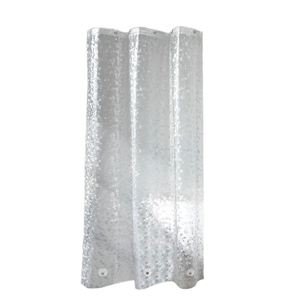 Cortina de Ducha Transparente 3D con Textura Granulada, Resistente, de EVA, Impermeable y Antimoho, con Ojales Metálicos - Product Image 1