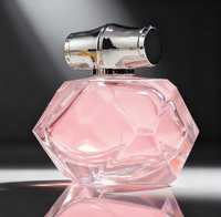 Flacon de parfum vide de luxe en cube transparent avec logo unique en gros, 30 ml, 80 ml, flacon de parfum personnalisé avec boîte d'emballage