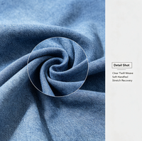 Tissu denim extensible 10OZ en stock usine 78% Coton 18% Polyester 2% Rayonne 2% Spandex 66/67" Respirant Résistant à l'abrasion