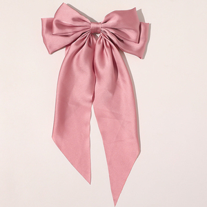 Elegant Solid Large Bow Ribbon Hair <b>Clip</b> For Women Girl Sweet Headbands Soft Satin Hairpin Hairgrip Fashion Hair Accessories - Product Image 5