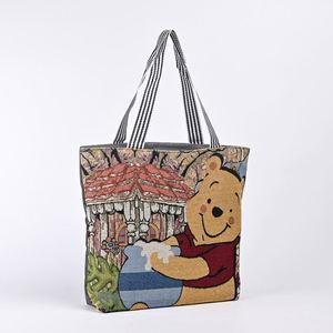 Bolsa de Compras Personalizada con Logotipo y Patrón de Letras, Aislada, de Algodón, Tejido Jacquard para Mujer, Bolsa de Playa de Lona - Product Image 2
