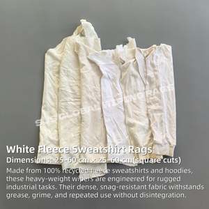 Trapos de limpieza de algodón puro blanco, trapos de limpieza reciclados para uso marino e industrial, trapos de limpieza recuperados. - Product Image 2