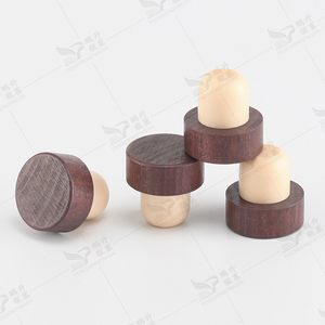 Thanh gỗ Top cap nút chai Stopper chai rượu vang tùy chỉnh gỗ Top chai dầu chấp nhận tổng hợp nút chai t hình dạng tổng hợp màu đen - Product Image 3
