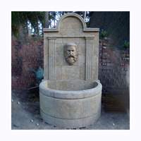Fontaine murale en granit, pierre calcaire et marbre de style moderne, sculpture d'animaux, statue de poisson, sculpture de tête de lion, pour jardin extérieur, hôtel