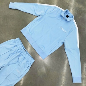 Custom logo Fitness Clothing <b>Jogging</b> <b>Suit</b> Set Men Track <b>Suit</b> Tracksuit Slim Fit Zipper Two Piece Set - Product Image 2