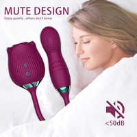 Vibrierender Rose Clit Sucker Flapping Doppel vibrator Vagina Massage Klitoris Stimulator Wackeln Finger Saugen Vibrator für Frauen