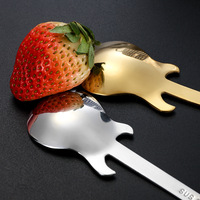 304 acier inoxydable cuillère guitare café remuer barre de glace barre de musique cuillère tasse Scoop en gros
