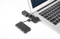 Hub USB 2.0 rotatif à 4 ports, mini adaptateur répartiteur USB flexible, extension USB pour ordinateur portable
