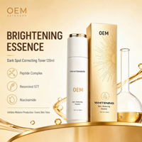 Coffret Soin Visage Éclaircissant Anti-Taches pour Femmes, Teint Terne et Irrégulier, 4 Pièces : Essence, Sérum, Lotion, Crème – Vente en Gros OEM