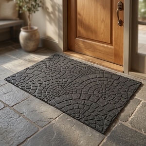 Rubber Door Mosaic Design Eco Friendly Durable Anti-Slip Washable Black 45x75cm 1cm Thick Floor <b>Mat</b> Grip Safety for Indoor - Product Image 3