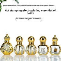 Flacons de luxe de 6 ml pour huiles essentielles, avec revêtement UV, roll-on, scellables et rechargeables, pour parfums arabes, avec accessoires dorés de Dubaï