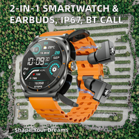 Reloj Inteligente con Auriculares Impermeables IP67, Reproductor de Música, Podómetro, Monitor de Ritmo Cardíaco, Batería de 400 mAh para Llamadas