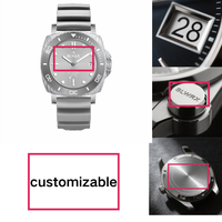 Damaststahl |   Saphir 40mm Herren Luxus-Geschäftsuhr (100BAR Wasserdicht, Leuchtend, Individuell Anpassbar) - für Elite Automatik-Taucheruhr