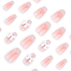 Precio barato Producto <span class=keywords><strong>de</strong></span> belleza Sweet Blush French Cat-Eye Bow <span class=keywords><strong>Ballet</strong></span> Shoes Almond Nails Autoadhesivo para prensa en las uñas - Product Image 5