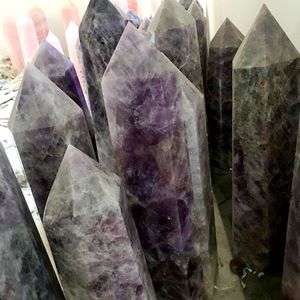 Grande taille en gros cristal naturel personnalisé améthyste tour de guérison baguette Point pour la décoration - Product Image 2