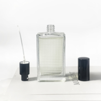 Flacon de parfum rechargeable au design unique, flacon vaporisateur de parfum, flacon de parfum vide de 80 ml, flacon de parfum rectangulaire en verre