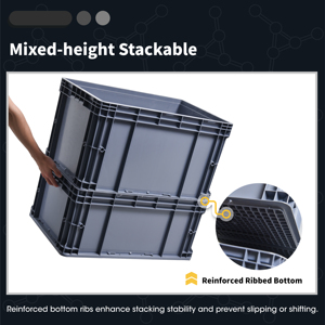 Tiêu chuẩn Châu Âu <span class=keywords><strong>EU</strong></span> hậu cần hộp lưu trữ hộp rắn nhựa tái chế dày công nghiệp chuyển nắp lật hiệu quả - Product Image 3